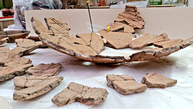 Godin-Tepe sherds assemblage of the beer jar (Royal Ontario Museum Lab)